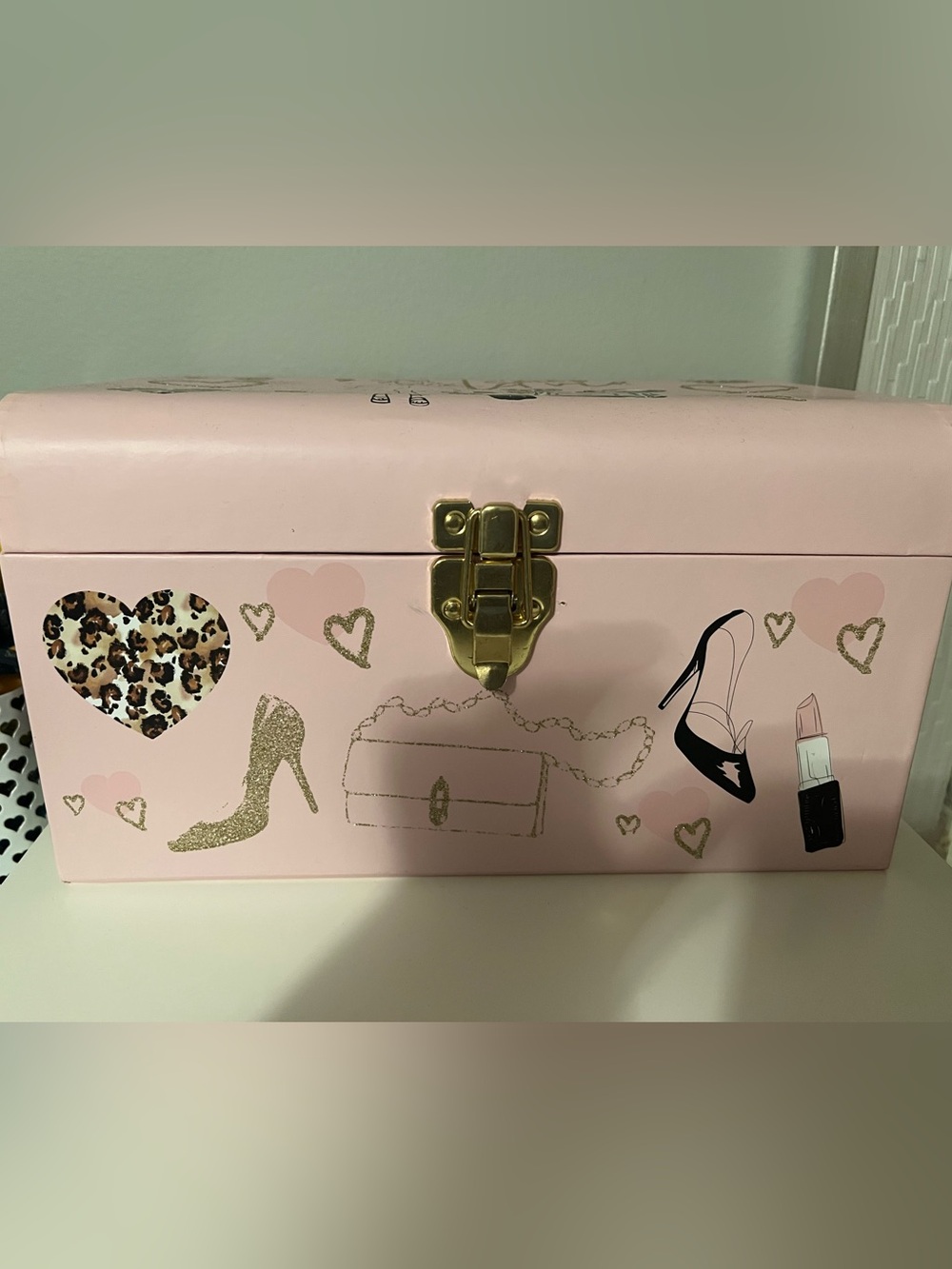 Pink Decorative Fashion-Themed Storage Box - Picture 3 of 11